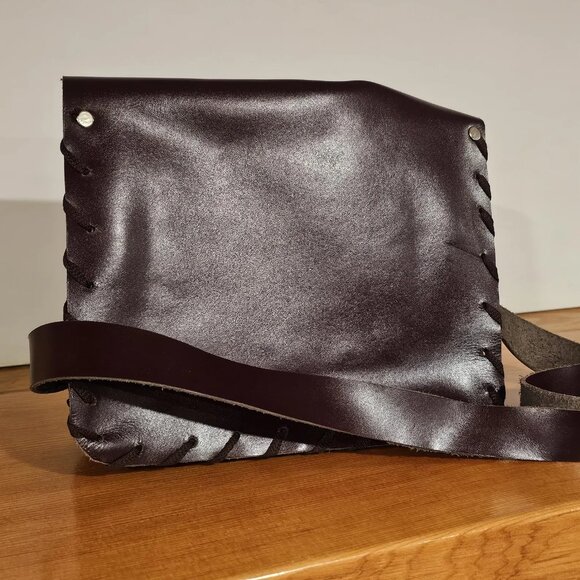 Vintage Leather Boho Woven Purse - Picture 6 of 10